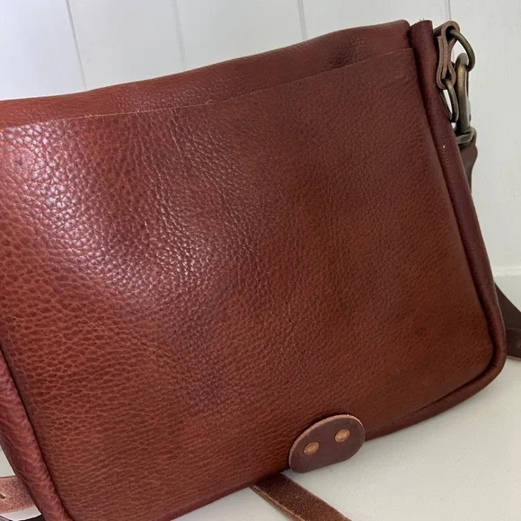 Lamb Leather Goods NEW Messenger Bison Leather Bag